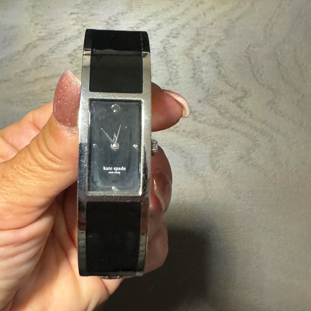 Kate Spade black and silver bangle watch
